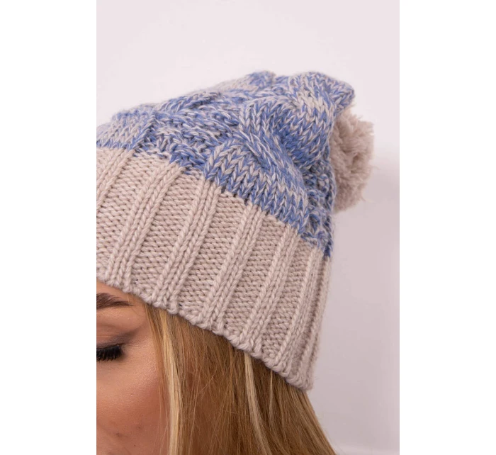 Paris fleecová čepice K213 světle béžová+modrá Paris fleecová čepice K213 světle béžová+modrá