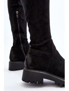 Dámské ploché boty nad kolena La.Fi Černá