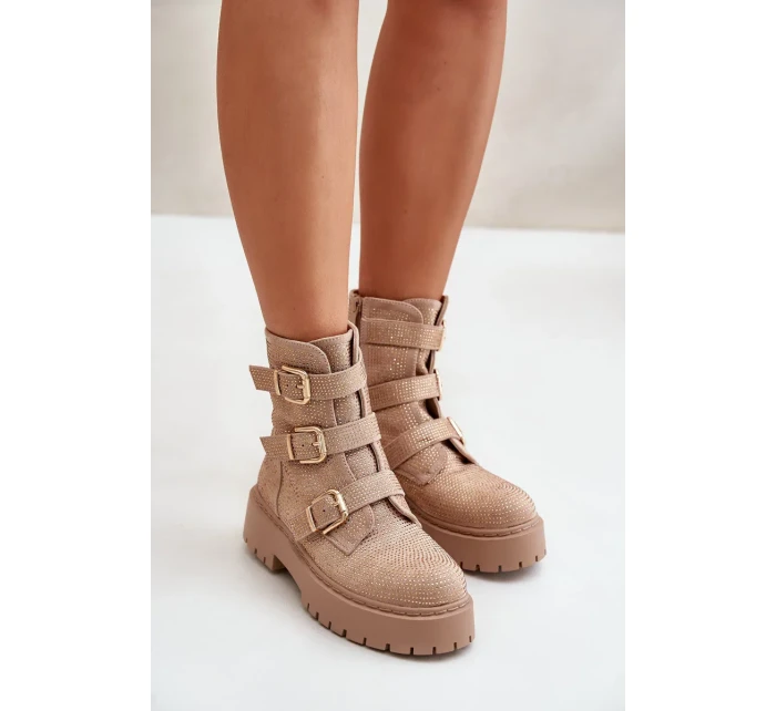 Zateplené Dámské Kotníkové Boty s Ozdobou Béžové Ciascia Zateplené Dámské Kotníkové Boty s Ozdobou Béžové Ciascia