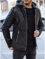 Pánská kožená bunda černá FashionStreet TX4277