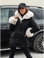 Dámská zimní bunda parka s kožešinou CHARMFUR černá Dstreet TY4771