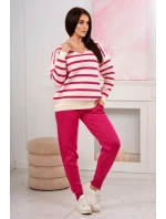 Svetr set Pruhovaná mikina + Kalhoty fuchsie Svetr set Pruhovaná mikina + Kalhoty fuchsie