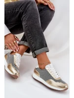 Kožené Sportovní Boty Sneakers Dámské D&A LR51-847 Zlaté