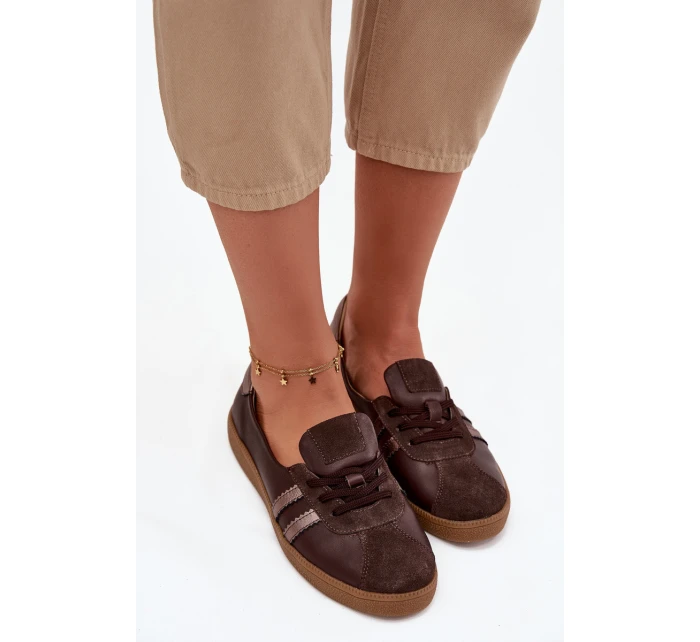 Kožené semišové dámské polobotky typu barefoot Zazoo N1341 čokoládové