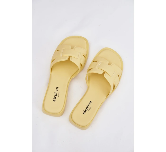 Dámské pantofle na ploché podrážce Žluté Lorania