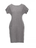 B050 Midi šaty s kapsami ve švu - šedé