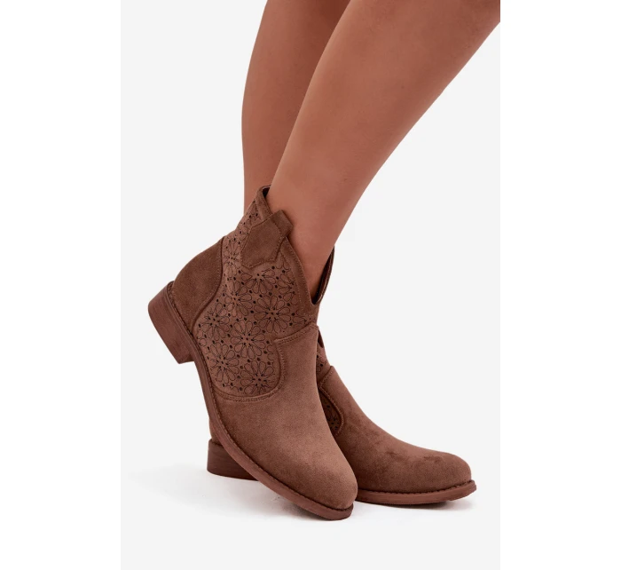 Dámské botky S.Barski – hnědé, nízký podpatek Dámské botky S.Barski – hnědé, nízký podpatek