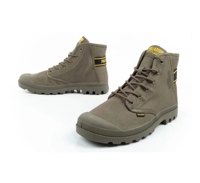 Palladium pánská sportovní obuv Pampa Hi Dare II kotníkové tenisky olivové barvy