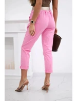 Kalhoty Puntor s páskem růžový Kalhoty Puntor s páskem růžový