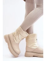 Dámské sněhule na silné podrážce se zipem GOE béžová Dámské sněhule na silné podrážce se zipem GOE béžová