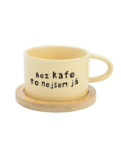 BEZ KAFE TO NEJSEM JÁ - žlutý hrníček makronka 200 ml BEZ KAFE TO NEJSEM JÁ - žlutý hrníček makronka 200 ml