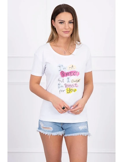 Halenka s potiskem model 18742960 bílá - K-Fashion