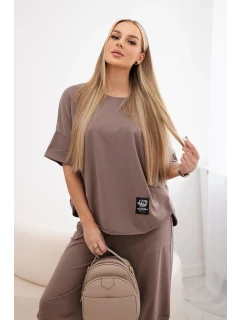 Bavlněný komplet halenka + kalhoty fango