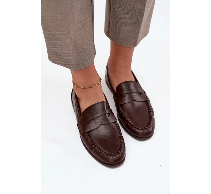 Dámské mokasíny z ekologické kůže hnědé model 21710055 - Boto