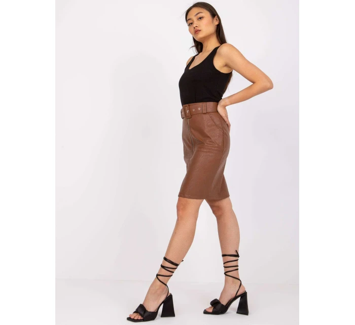 Spódnica DHJ SD model 20961806 brązowy - FPrice Spódnica DHJ SD model 20961806 brązowy - FPrice