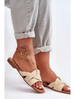 Dámské materiálové sandály Bežová Aversa Dámské materiálové sandály Bežová Aversa