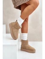 Dámské Semišové Sněhule Na Platformě Nad Kotníky Béžové Rianaella Dámské Semišové Sněhule Na Platformě Nad Kotníky Béžové Rianaella