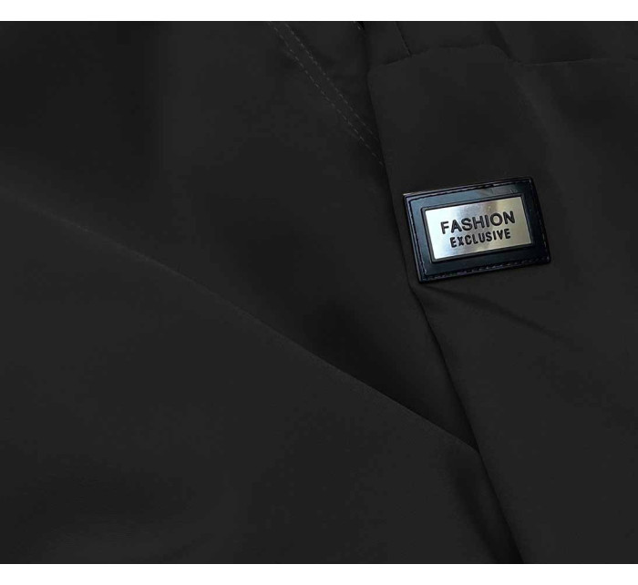 Tenká černá dámská bunda s ozdobnou lemovkou model 18242908 - S'WEST