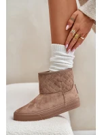 Sněhové boty na zip zateplené kožešinou Big Star model 21675203 Béžové - Big Star Shoes Sněhové boty na zip zateplené kožešinou Big Star model 21675203 Béžové - Big Star Shoes