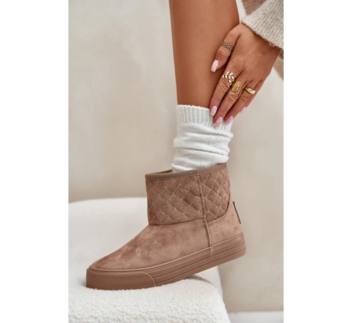 Sněhové boty na zip zateplené kožešinou Big Star model 21675203 Béžové - Big Star Shoes Sněhové boty na zip zateplené kožešinou Big Star model 21675203 Béžové - Big Star Shoes