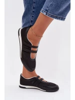 Sportovní dámské baleríny S Pásky Černé model 21956206 - Boto