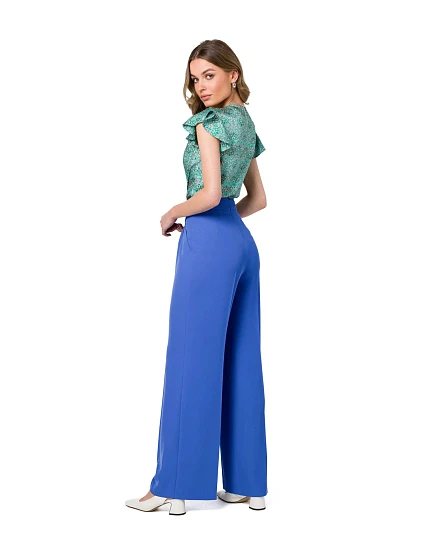 Dámské kalhoty model 18497207 královská modř - STYLOVE