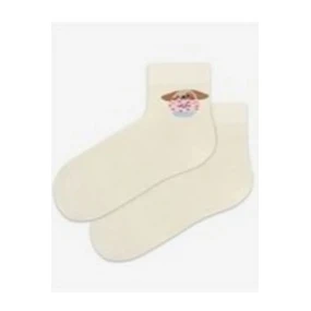 TENKÉ PONOŽKY BARVA 2-6 LET DÍVKY OFF WHITE 21-23