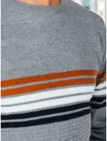 Pánský pruhovaný šedý svetr FashionStreet WX2324