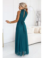 – dlouhé šaty s detailem a střihem – zelené model 22297218 - numoco basic – dlouhé šaty s detailem a střihem – zelené model 22297218 - numoco basic