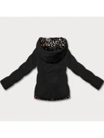 Černá krátká volná dámská bunda s panteřím motivem Miss model 21035940 - Miss TiTi
