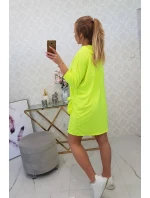 Šaty s kapucí žluté neonové