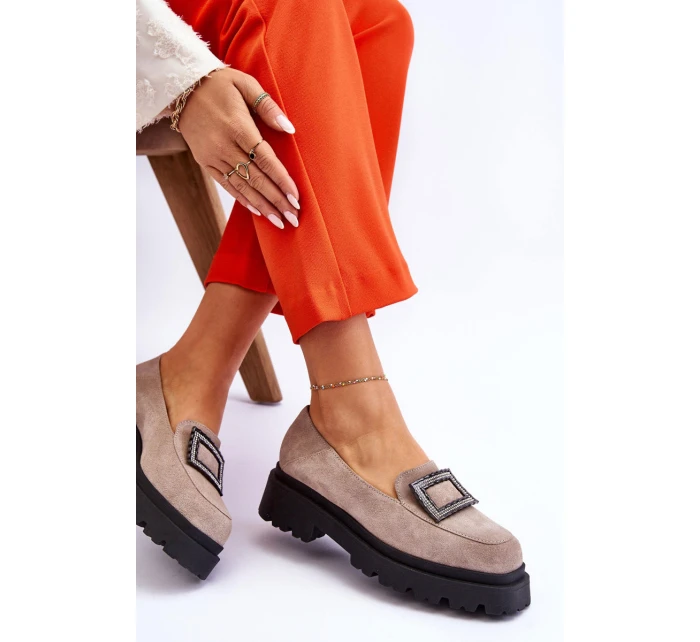 Pohodlné semišové mokasíny béžové model 21613237 - Boto