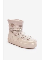 Dámské sněhule na platformě s vázáním béžové model 21641611 - Boto