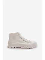 Dámské Tenisky S Kotníkovou Šněrovací Big Star OO274009 Bílé Dámské Tenisky S Kotníkovou Šněrovací Big Star OO274009 Bílé