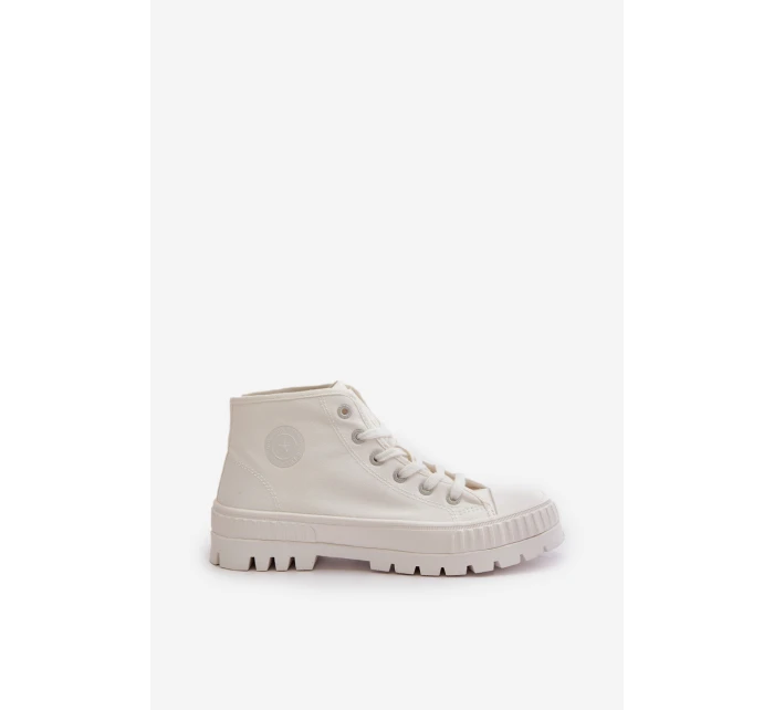 Dámské Tenisky S Kotníkovou Šněrovací Big Star OO274009 Bílé Dámské Tenisky S Kotníkovou Šněrovací Big Star OO274009 Bílé