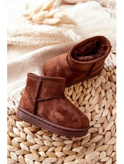 Dětské Teplé Sněhule Semišové Hnědé Gooby