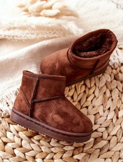 Dětské Teplé Sněhule Semišové Hnědé Gooby