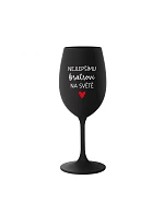 NEJLEPŠÍMU BRATROVI NA SVĚTĚ - černá sklenice na víno 350 ml NEJLEPŠÍMU BRATROVI NA SVĚTĚ - černá sklenice na víno 350 ml