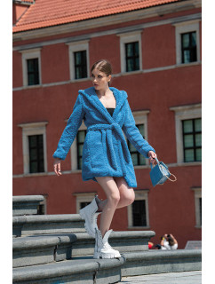 Světle modrá dámská bunda "beránek" (GSQ2229)