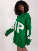 Zelený dámský oversize svetr model 19769912 - Factory Price