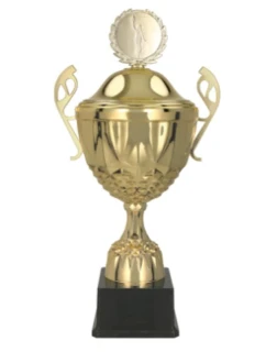 Zlatý kovový hrnek s víčkem MUFA