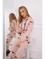 Sada s potiskem pistole tmavě pudrově růžová Sada s potiskem pistole tmavě pudrově růžová