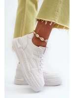 Dámské tenisky na platformě z ekokože bílé model 21657683 - Boto