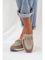 Dámské Kožené Mokasíny D&A model 21685986 Šedé - S.Barski Dámské Kožené Mokasíny D&A model 21685986 Šedé - S.Barski