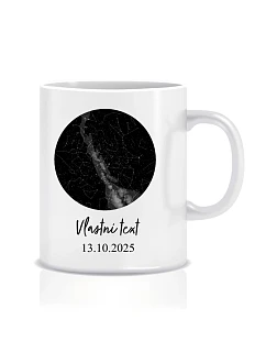 Personalizovaný klasický bílý keramický hrníček 300 ml s hvězdnou mapou