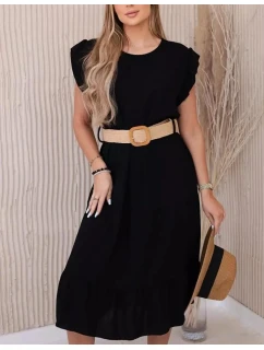 Dámské šaty 5997 s páskem černé - Kesi