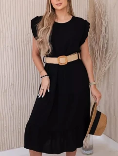 Dámské šaty 5997 s páskem černé - Kesi