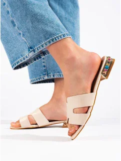 Exkluzívní hnědé nazouváky dámské bez podpatku