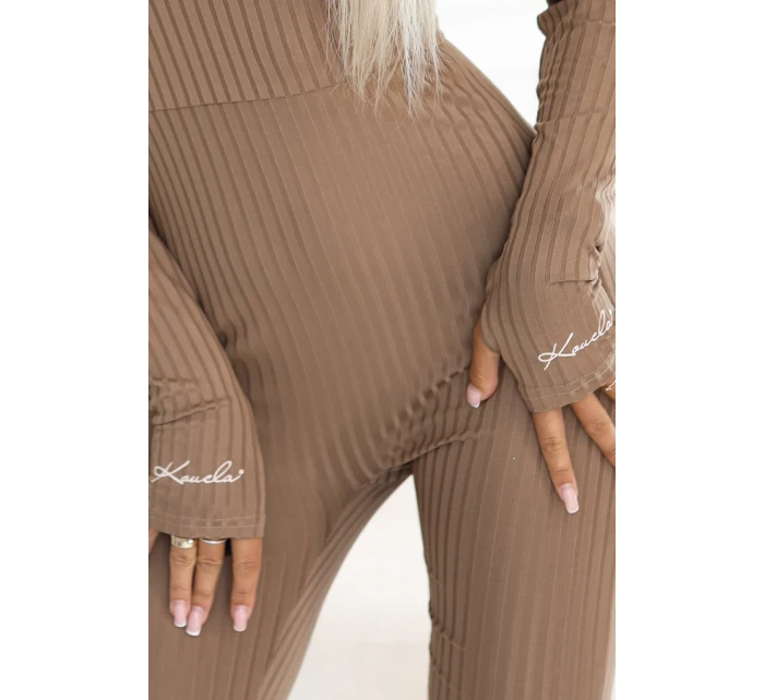 a elegantní žebrovaný dámský overal s výstřihem model 21439596 - kocula