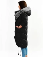 Černá dlouhá zimní bunda s kapucí model 21241716 - Libland Černá dlouhá zimní bunda s kapucí model 21241716 - Libland